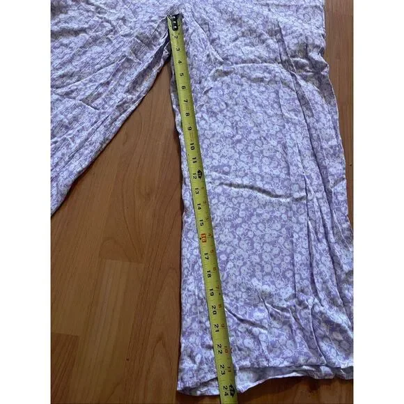 Lost + Wander Women's Lavender Floral Smocked Crop Ruffle Linen Jumpsuit Women’s - Picture 3 of 5